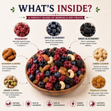 Gourmet dry fruit mix featuring dried blueberry blackberry and rose berry