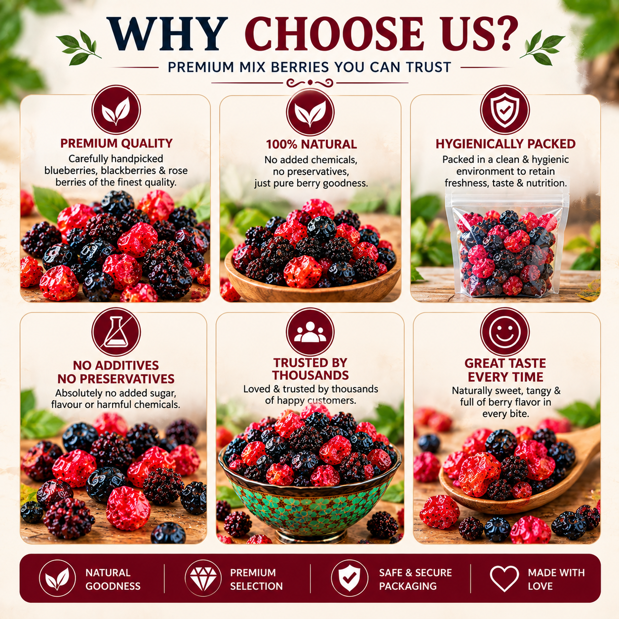 Mixed Dried Berries Fruit Blend