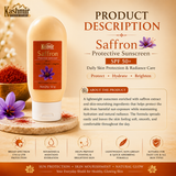 Sunscreen with saffron and aloe vera for skin hydration