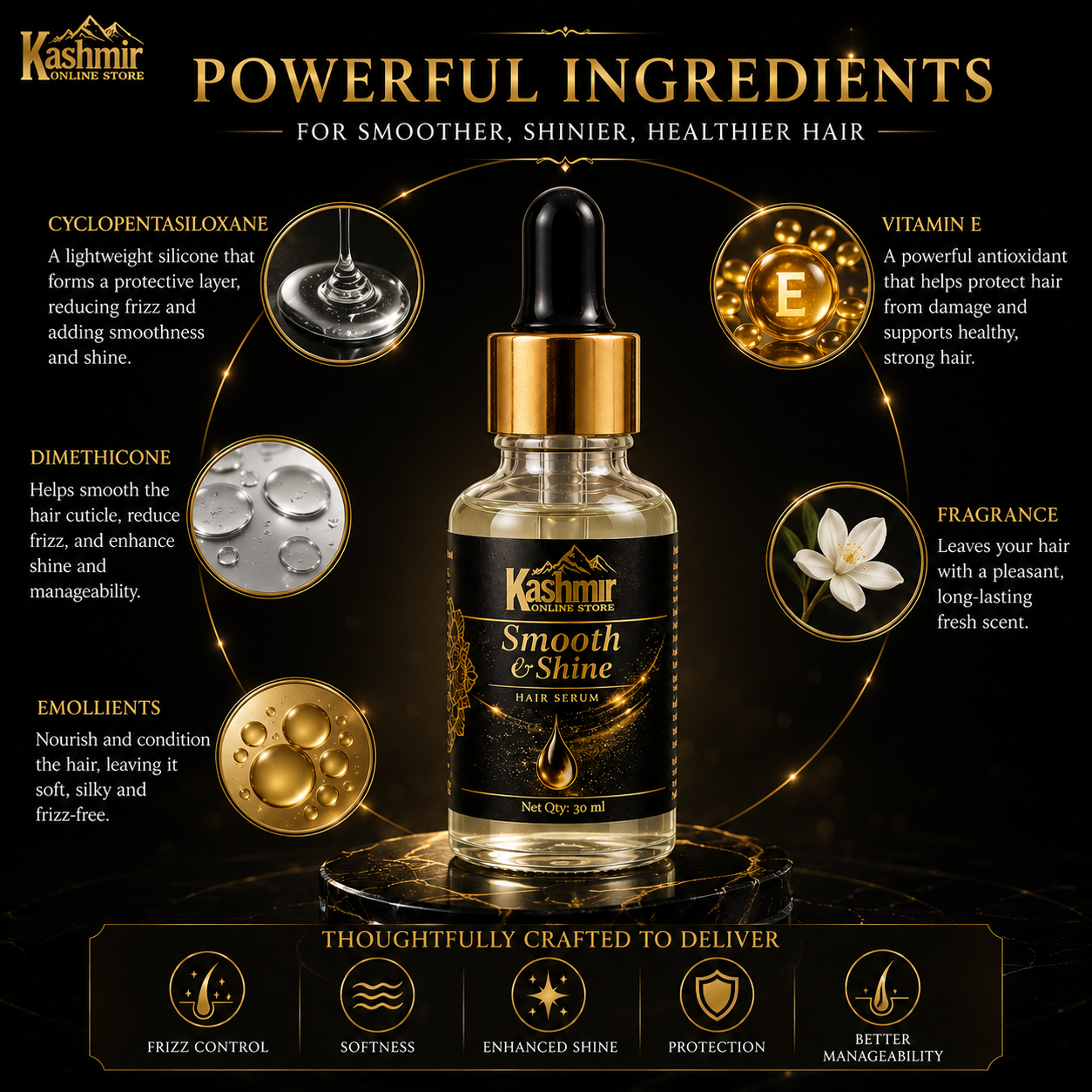Shine boost hair serum for silky smooth hair