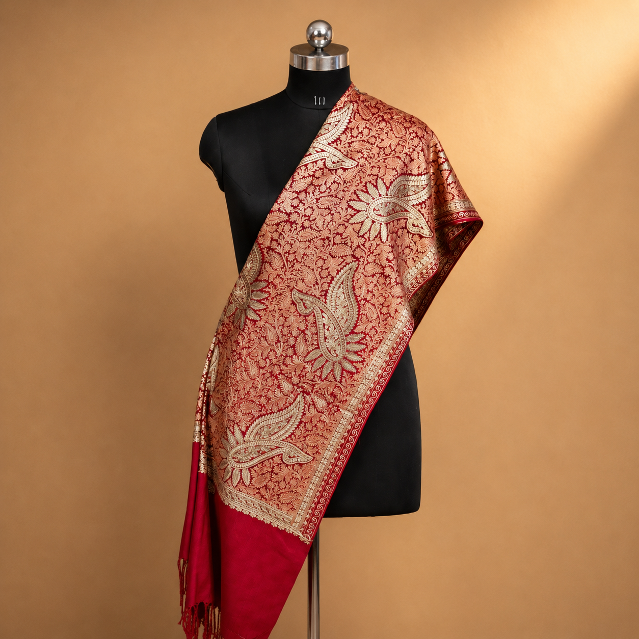 Premium Jama Nafki Tusha embroidered Kashmiri stole for women