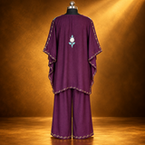 Wine Purple Crush Kaftan Set | Aari Work