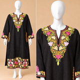 Women's Black Kashmilon Pheran Front View