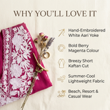 Premium Berry Magenta Aari Embroidered Kaftan