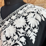 Black Kashmiri Aari Embroidered Long Kurti for Women