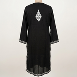 Black Kashmiri Aari Embroidered Long Kurti for Women