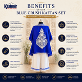 Designer Blue Kashmiri Kaftan Set for Women