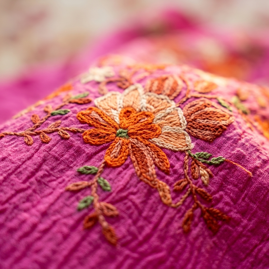 Fuchsia Pink Crushed Cotton Kaftan with Matching Trouser