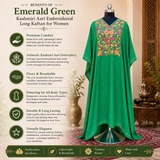 Premium Emerald Green Aari Embroidered Kaftan