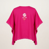 Fuchsia Pink Summer Cool Kaftan with Kashmiri Aari Embroidery