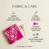 Premium Fuchsia Pink Aari Embroidered Kaftan