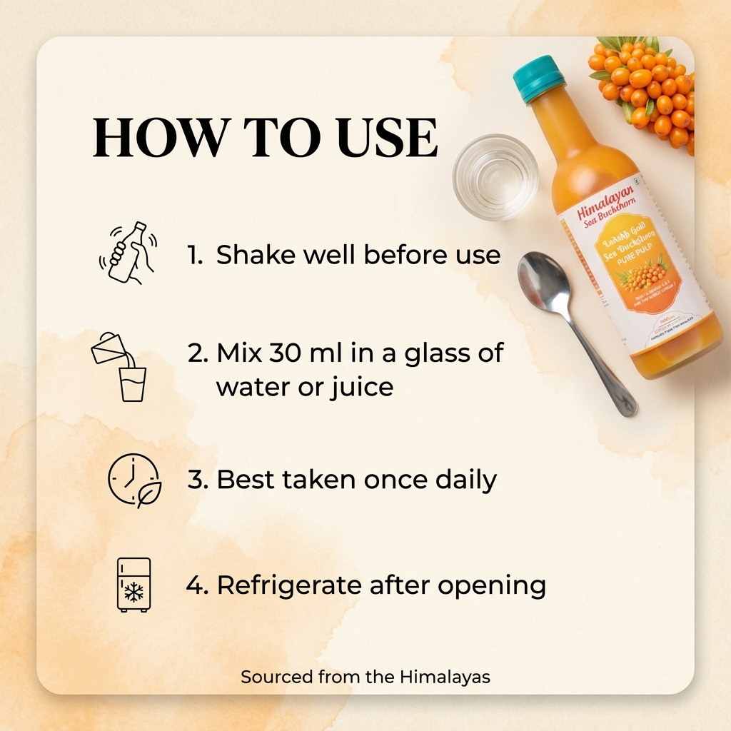 Natural Himalayan Sea Buckthorn Juice Pulp