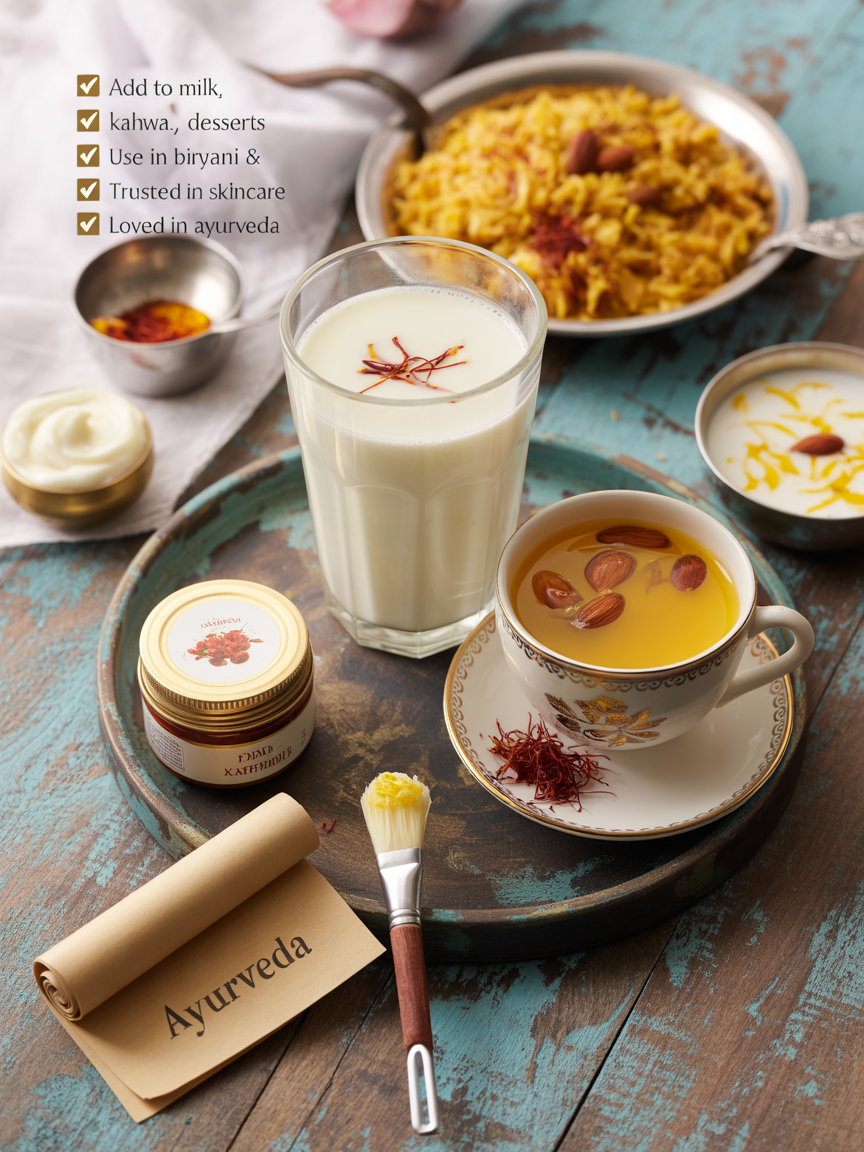 how to use saffron in milk