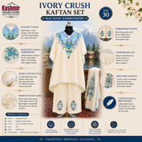 Designer Ivory Machine Embroidered Kaftan