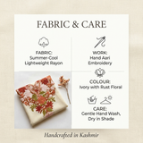 Luxury Ivory Rust Floral Summer Kaftan for Women
