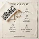 Ivory White Floral Aari Embroidered Kaftan