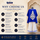Luxury Blue Kaftan Set with Handcrafted Aari Embroidery