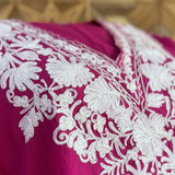 Women's Berry Magenta Kashmiri Aari Short Kaftan