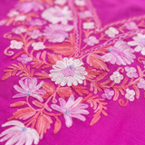 Women's Fuchsia Pink Kashmiri Aari Short Kaftan