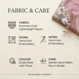 Dusty Rose Cotton Short Kaftan for Women