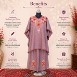Premium Mauve Kashmiri Aari Embroidery Kaftan