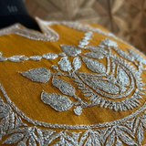 Mustard Machine Embroidered Designer Kurti for Women