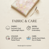 Luxury Off White Pastel Floral Summer Kaftan for Women