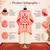 Peach Kaftan with Kashmiri Aari Work
