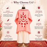 Peach Crush Cotton Kaftan with Matching Bottom