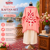 Premium Peach Kashmiri Short Kaftan Set
