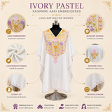 Luxury Ivory Pastel Kashmiri Embroidered Kaftan