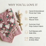 Designer Mauve Kashmiri Embroidered Kurti