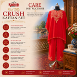 Elegant Red Tilla Crush Kaftan Dress