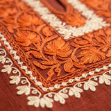 Premium Rust Kashmiri Embroidered Short Kurti