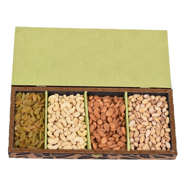 High Quality Wooden Designed Box – Golden Patterned Royal Design – Diwali Gift Box