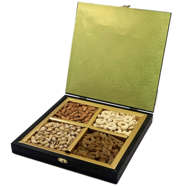 Premium Designed Patterned Box With 4 Types of Dry Fruits – Diwali Gift Box