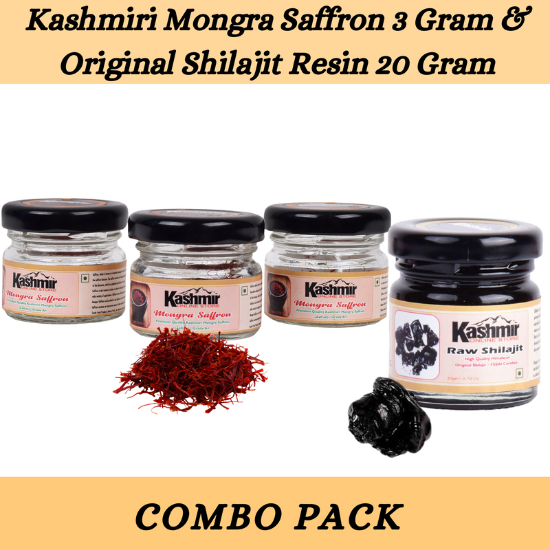 Combo Pack Of Kashmiri Saffron And  Shilajit Resin