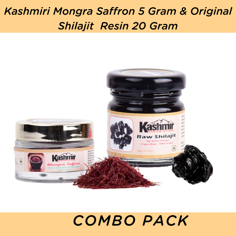 Combo Pack Of Kashmiri Saffron And  Shilajit Resin