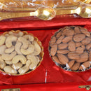 Diwali Dry Fruits Gift Box With Golden Platted Bowl